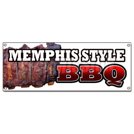 Signmission MEMPHIS STYLEBBQ BANNER SIGN beef brisket ribs pork barbque open eat B-Memphis Style BBQ